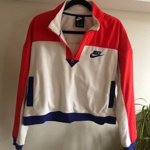 Nike Cropped Half Zip Fleece Sweater